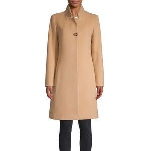 CINZIA ROCCA Stand Collar Wool-Blend Coat sz 4